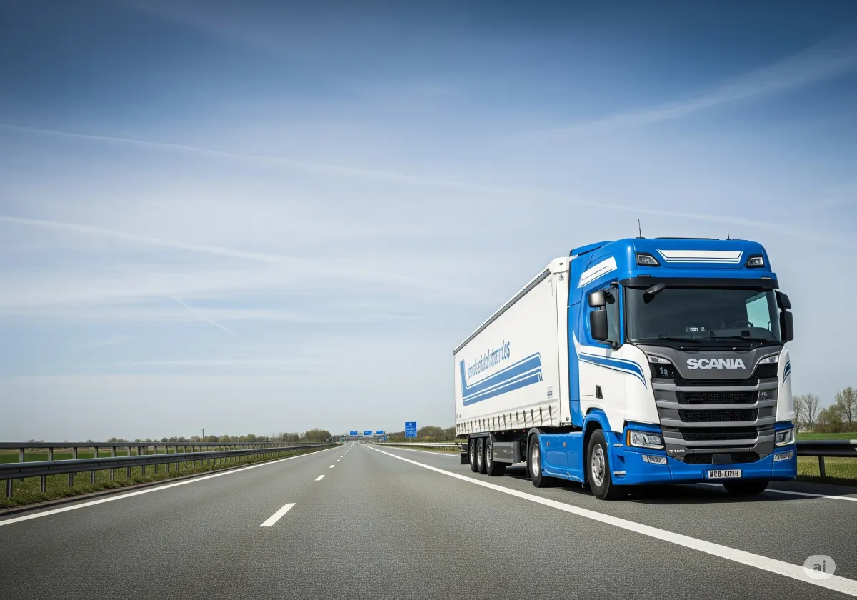 Professional transport trucks and logistics fleet